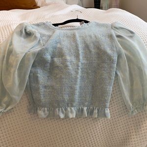 Aritzia Wilfred tempest blouse in aura blue/light